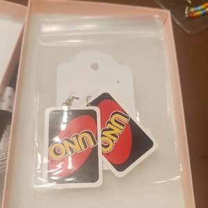 UNO Card-Themed Earrings